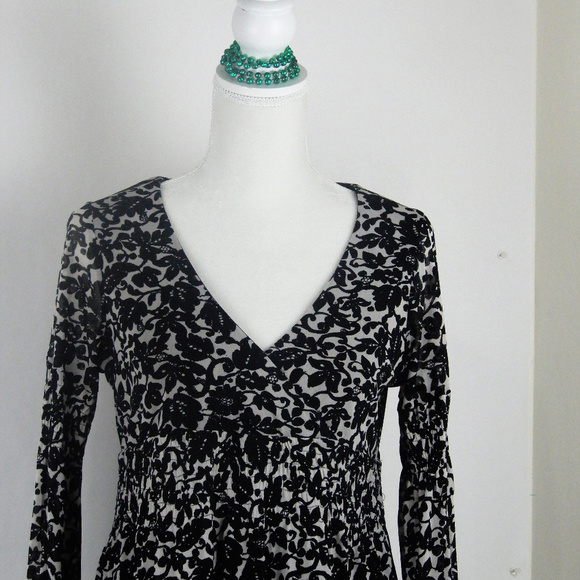 BCBGMAXAZRIA Transparent Long Sleeve Black Dress - Picture 6 of 8